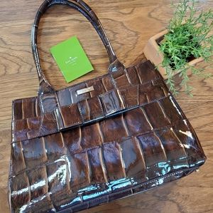 Kate Spade Elena Crocodile Embossed Patent Leather